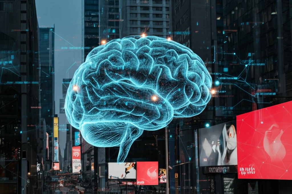 AI-powered brain analyzing data for targeted advertising