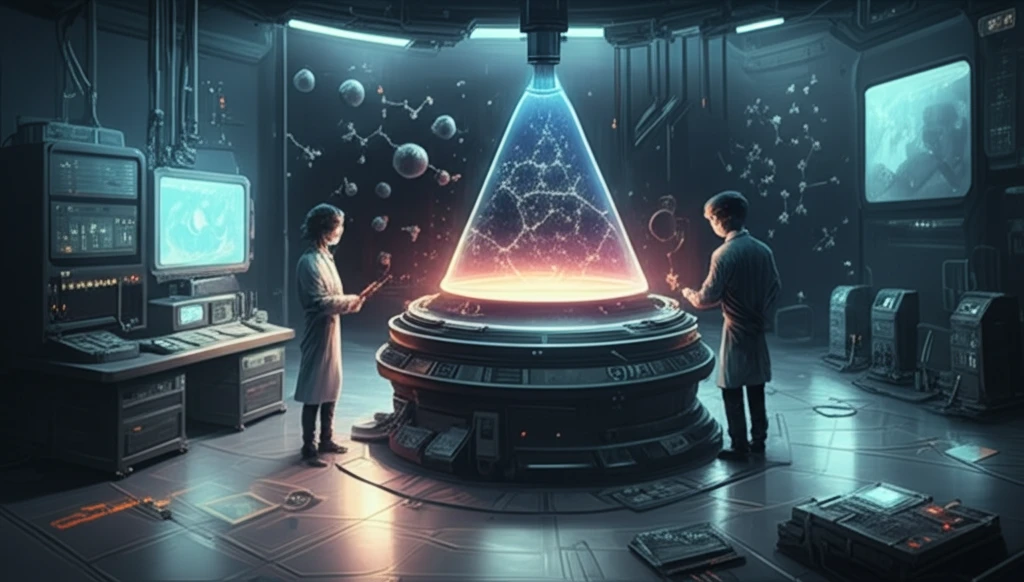 Scientists examining glowing Silicon Carbide composite material.