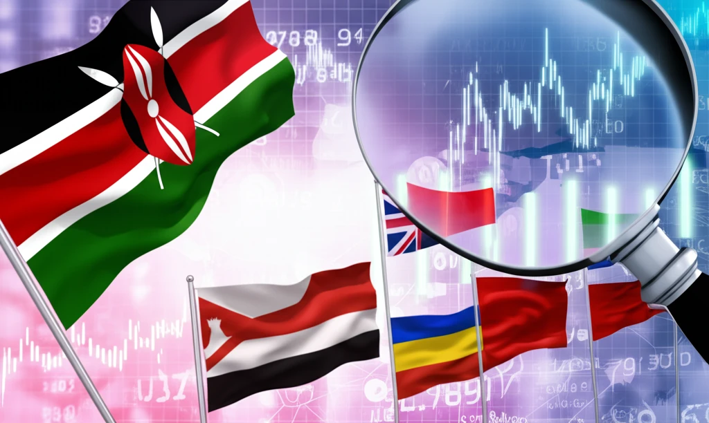 Global finance with IFRS flags and data charts