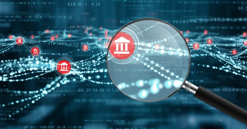Interconnected financial network with risk contagion highlighted.