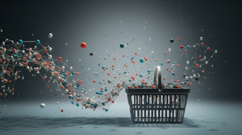 Surreal illustration of food label transforming.