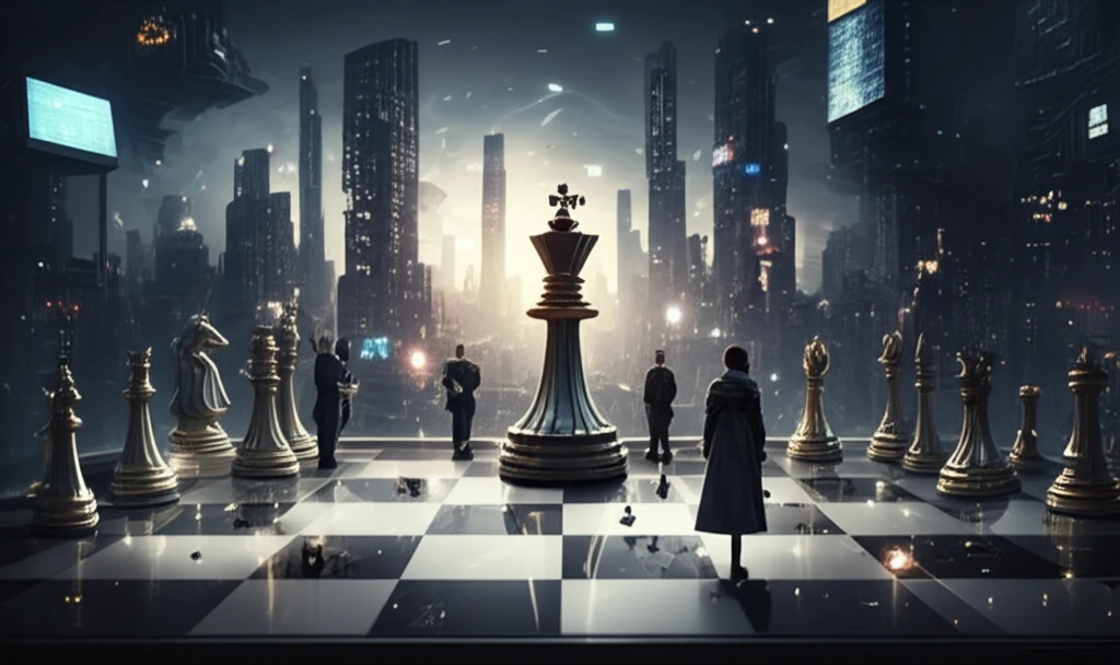 Strategic decision-making with glowing nodes.