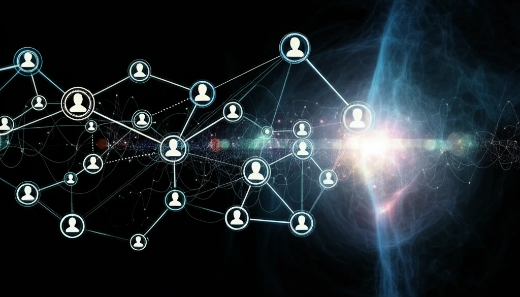 Network of interconnected individuals symbolizing peer influence.