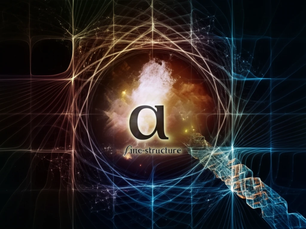 Surreal representation of the universe with the fine-structure constant at its core.