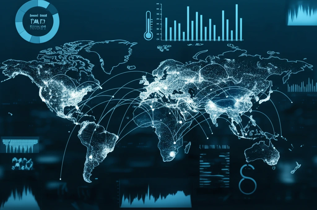 World map showing the intersection of climate data and economic activity.
