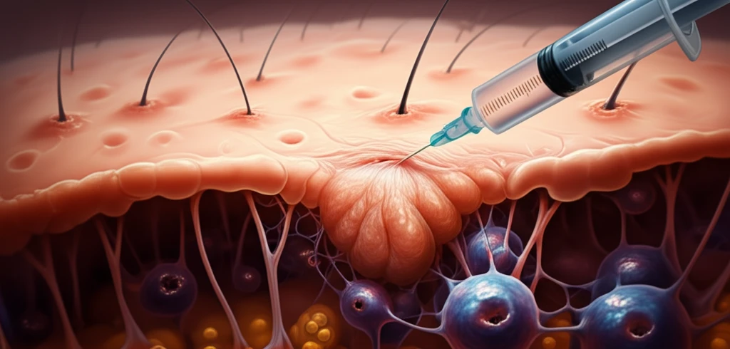 Triamcinolone injection treating keloid scar