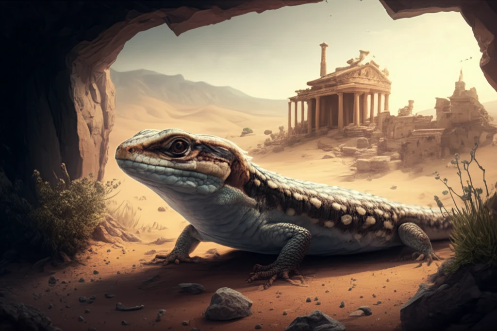 Schneider's Skink blending into an ancient Anatolian landscape