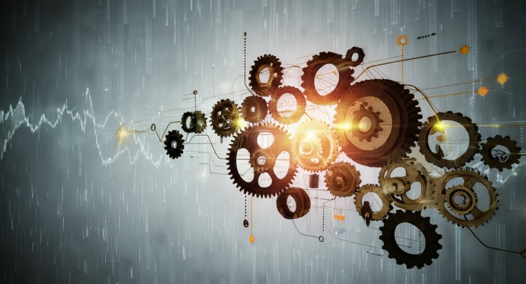 Gears and cogs representing financial markets.