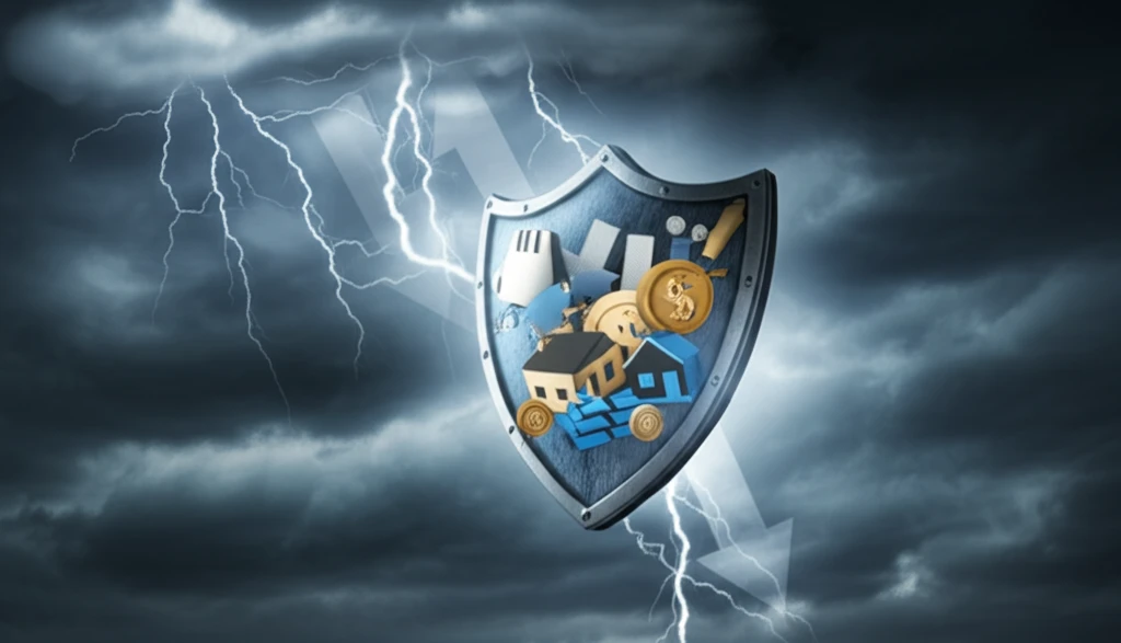 Shield protecting assets from financial downturn