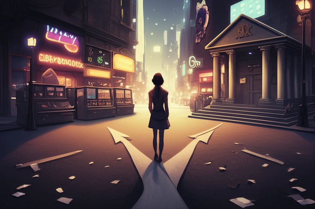 Fork in the road symbolizing risk-seeking vs. risk-averse choices.