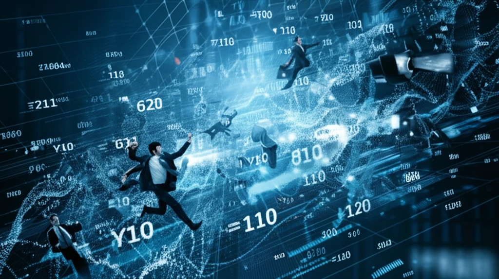 Surreal illustration of algorithmic trading in financial markets