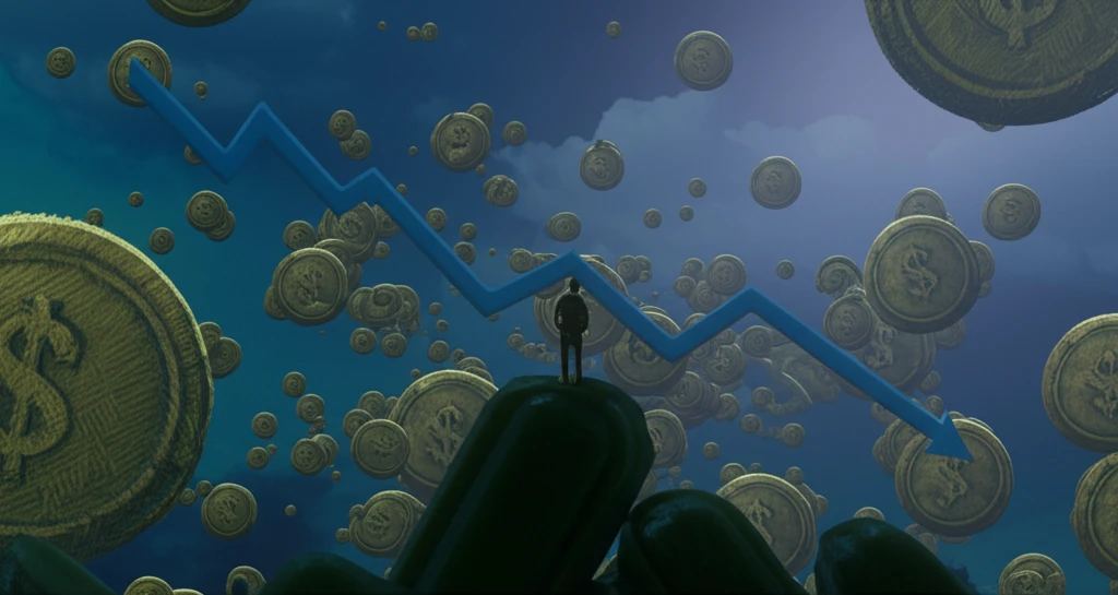 Person standing on a plateau at $200,000, looking at symbols of happiness.
