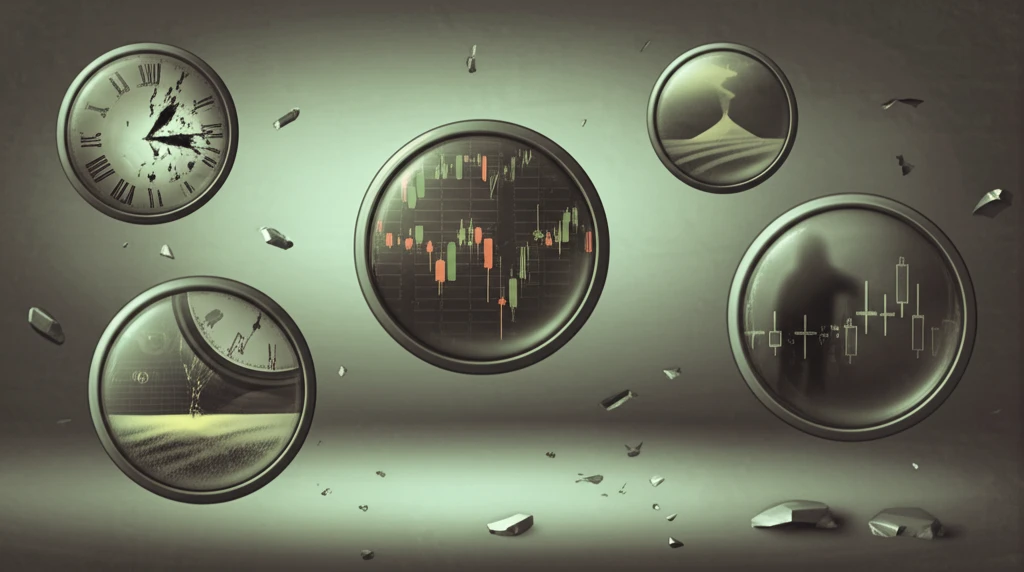 Distorted view of financial market symbolizing challenges to decoding financial causality.