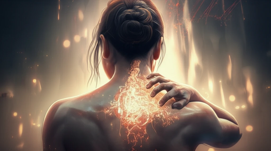 Ethereal illustration of a person finding relief from itch.
