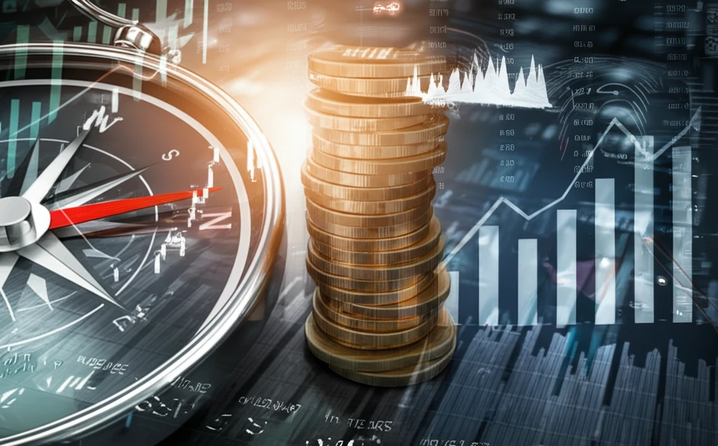 Compass guiding towards financial success