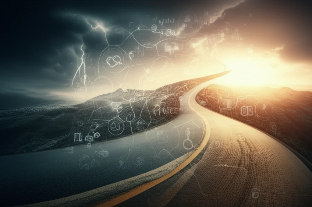 Winding road symbolizes path to recovery.