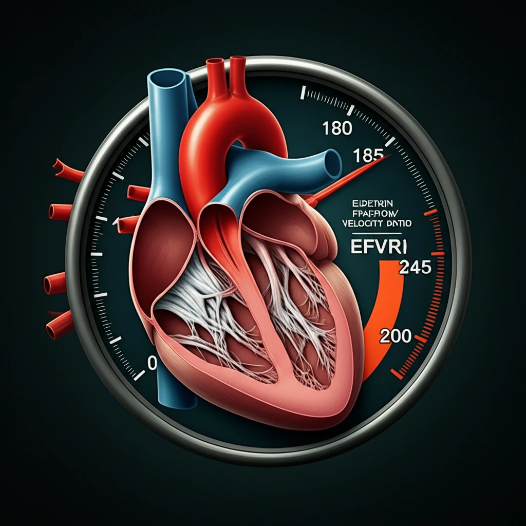 Heart with aortic stenosis, showing the narrowed valve and EFVR.