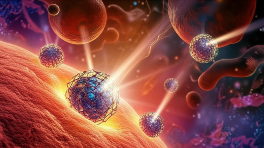 Nanoparticles targeting and destroying cancer cells with light activation.