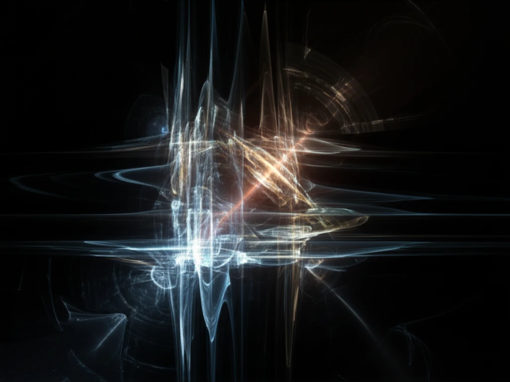 Futuristic laser system with multiple intersecting beams.