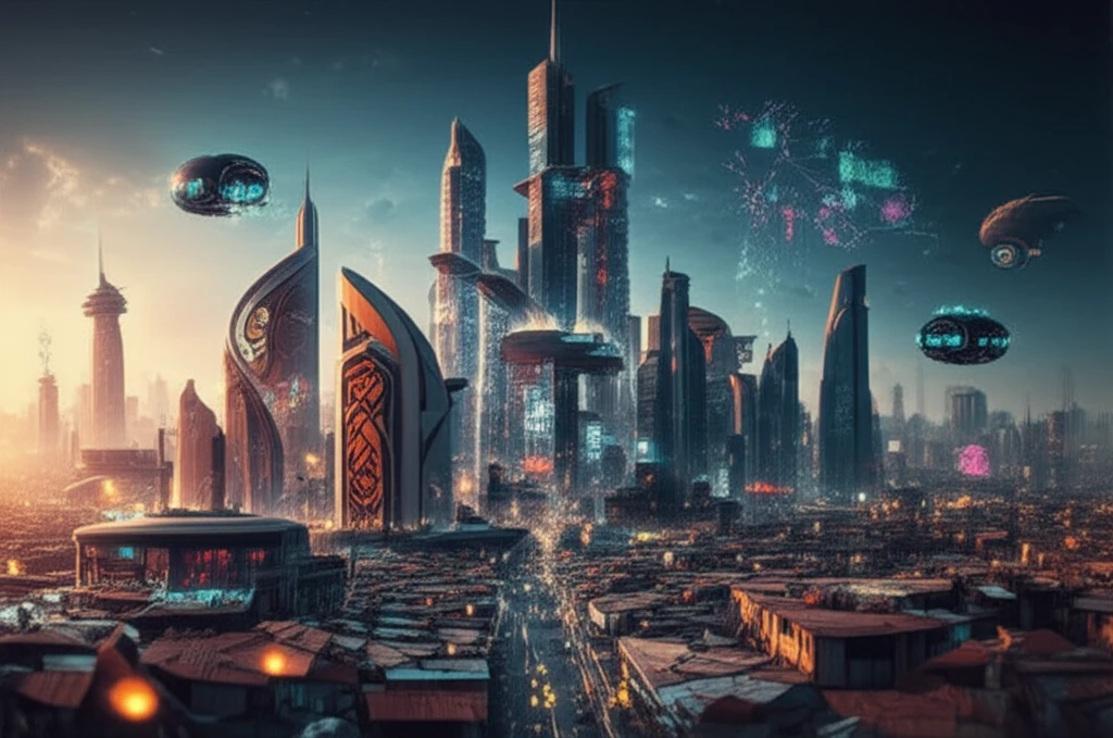 African cityscape illustrating the contrast between smart city visions and urban poverty.
