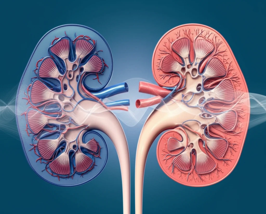 Gender-specific kidneys illustrating different responses to hypertension.