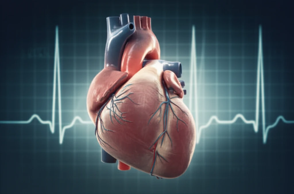 Surreal illustration of a heart with a subtle bulge representing an aneurysm.