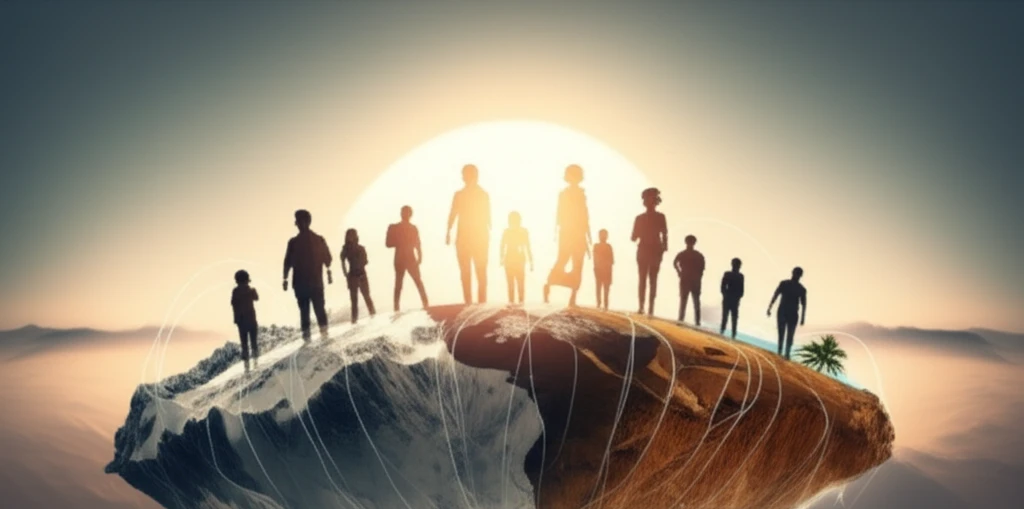 Diverse communities connected by health policies, symbolizing regional well-being.