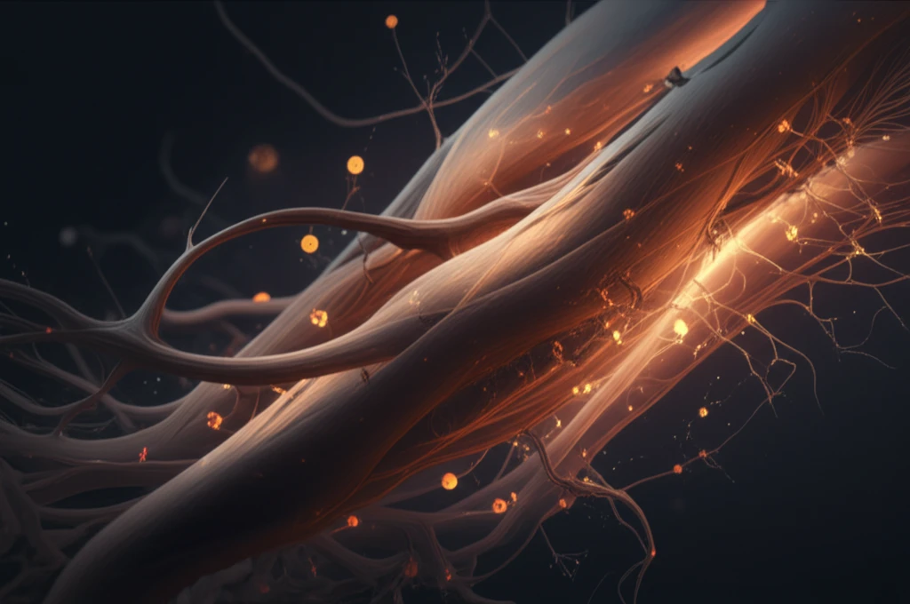 Interconnected muscle fibers symbolizing strength and resilience in managing muscle disorders.