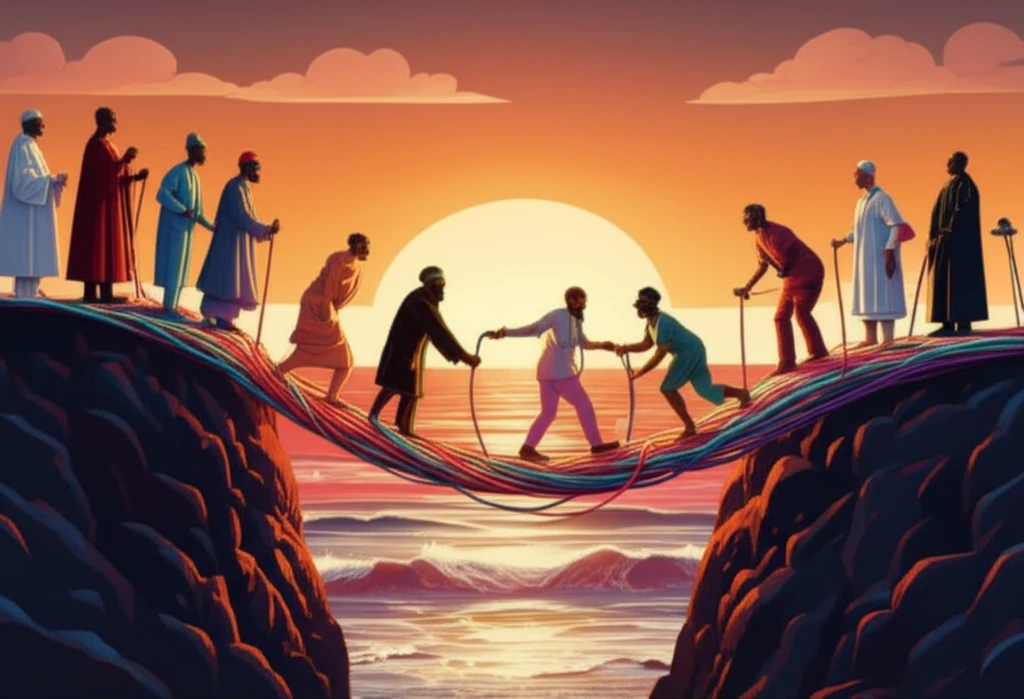 A diverse group building a bridge of understanding and healthcare access in coastal Kenya.