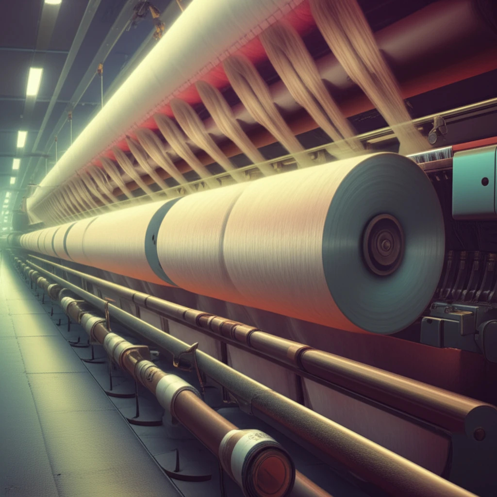 Textile machinery spinning cotton, with cots of varying hardness levels, producing threads.