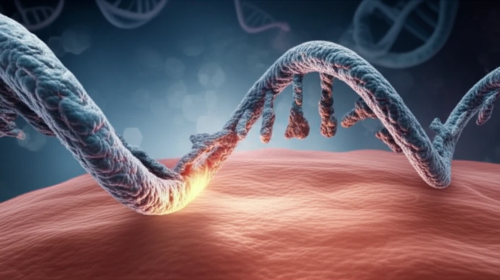 Microscopic view of skin cells with a highlighted gene mutation, symbolizing research into P63-associated disorders.
