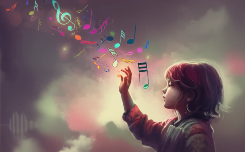 Illustration symbolizing early intervention for hearing loss, showing a child's journey from silence to sound.
