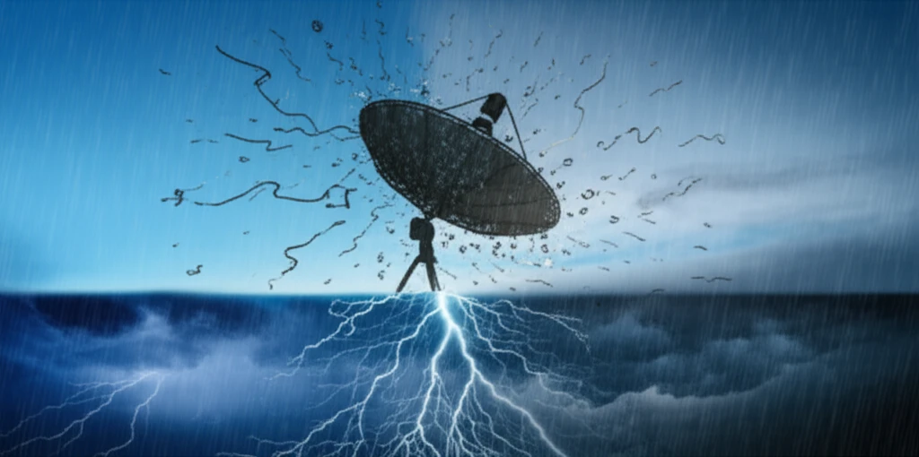 Radio waves being disrupted by heavy rain