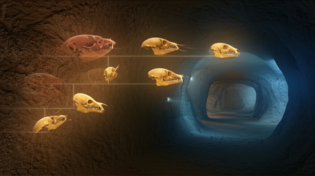Evolutionary tree of mole skulls, highlighting different Talpa species.