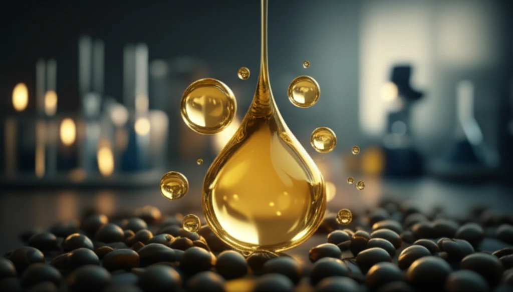 Grape seeds transforming into oil droplets in a lab setting.