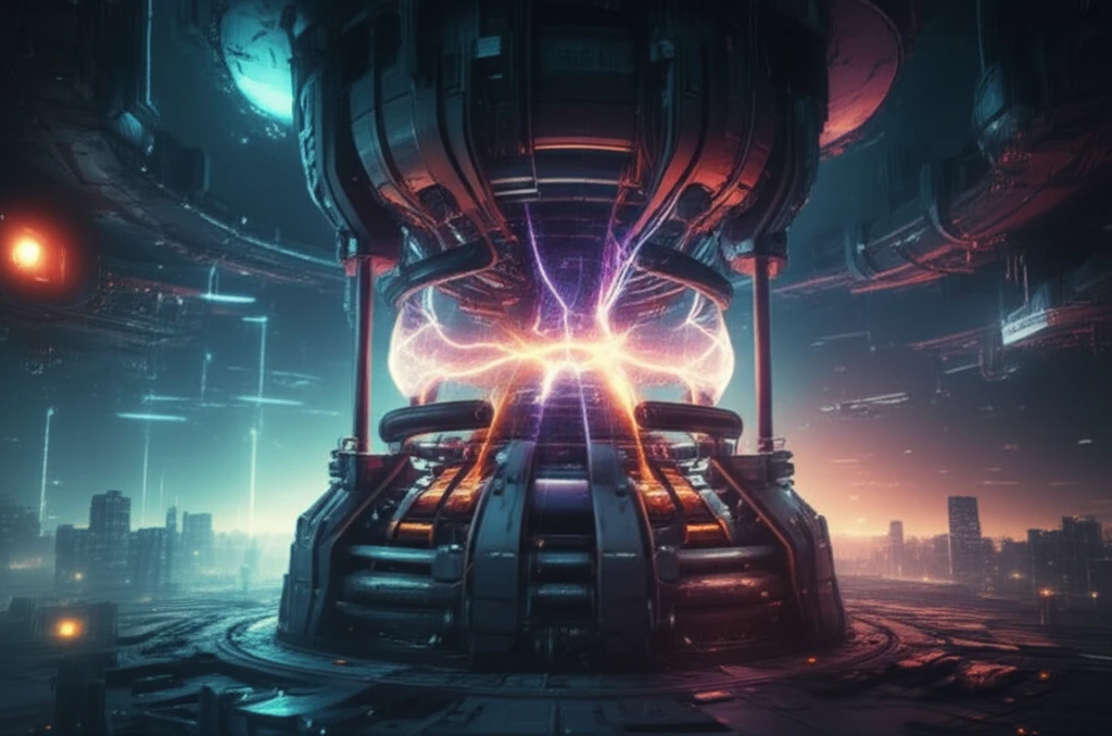 Fusion reactor with glowing plasma contained by superconducting coils