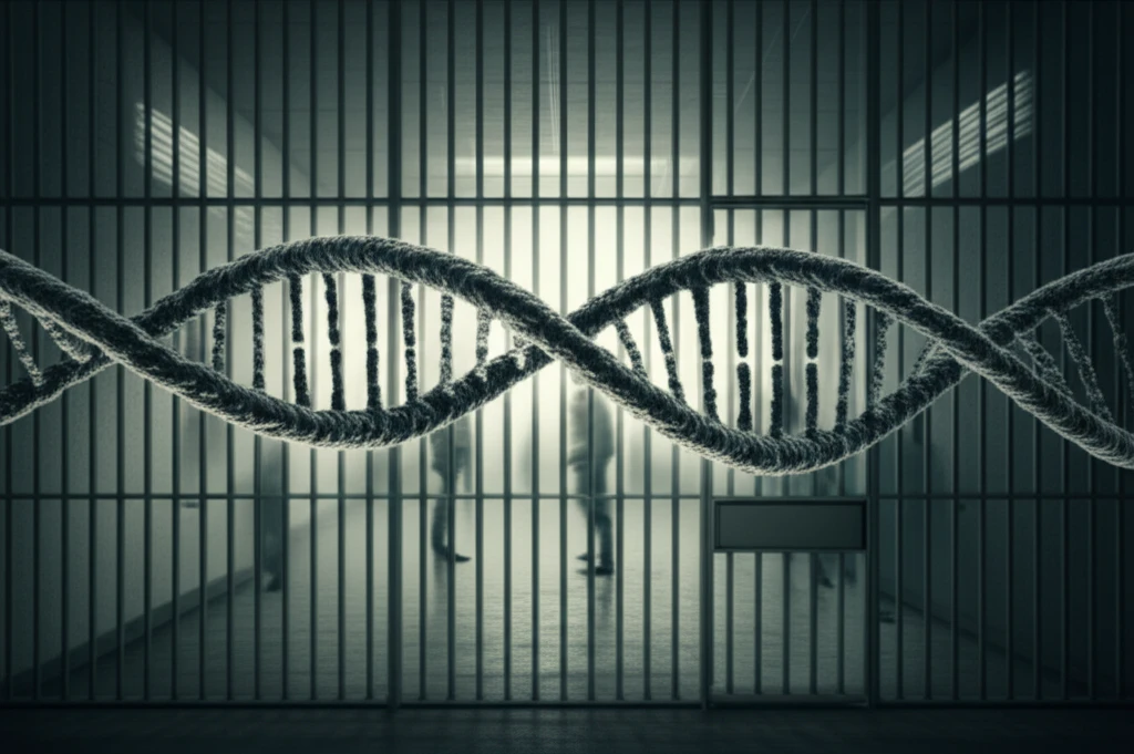 Surreal illustration of TB spreading in a prison cell.