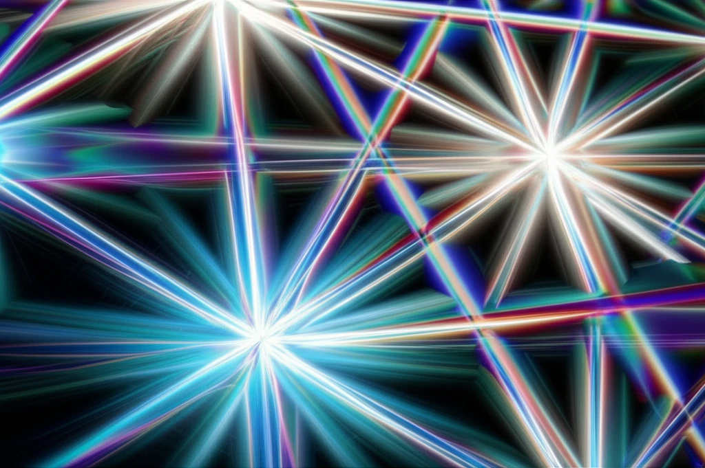 Abstract digital illustration of electron diffraction patterns revealing the structure of a crystal lattice.