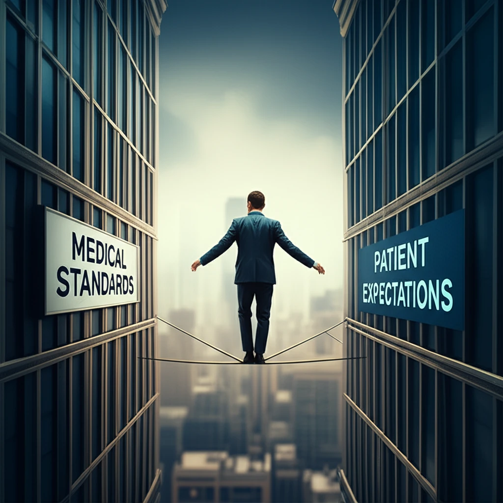 Medical interpreter balancing between standards and patient expectations.