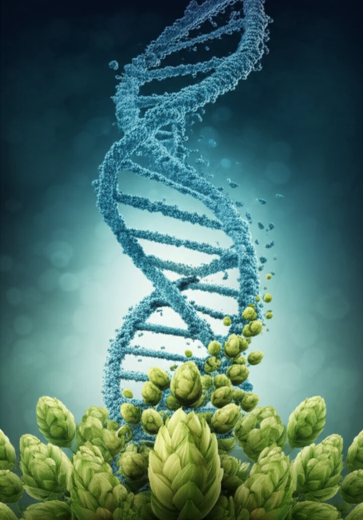Hop Flowers Transforming into DNA Helix