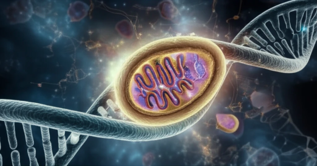 Mitochondrial DNA double helix representing decoding genetic potential.