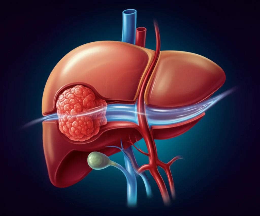 Illustration of liver tumor ablation using hydrodissection technique.