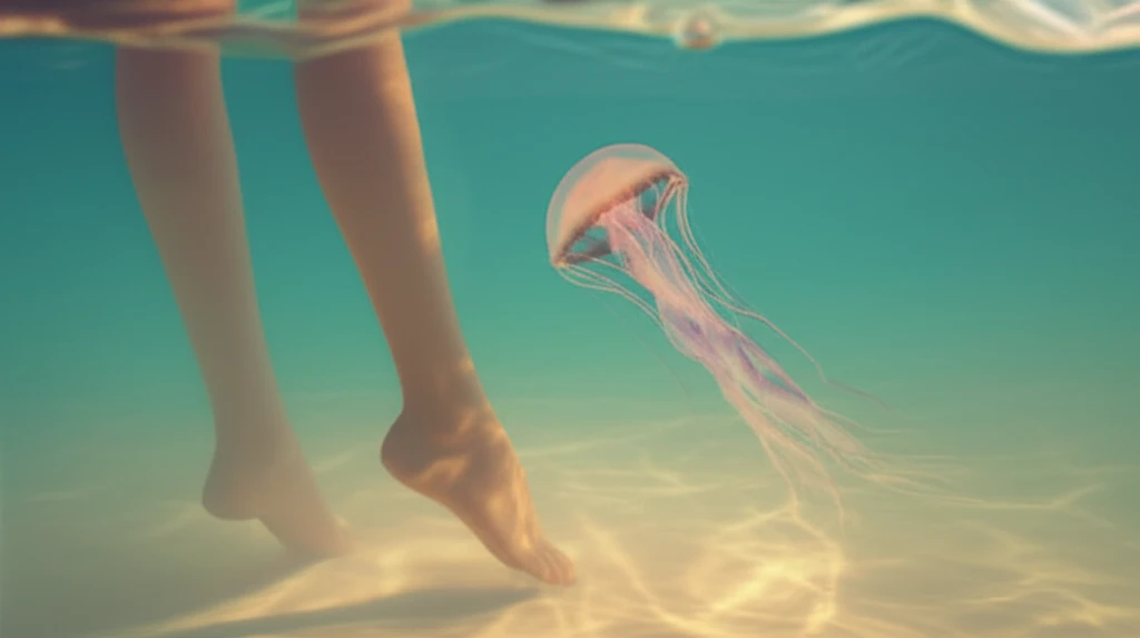Warm water immersion for jellyfish sting relief.