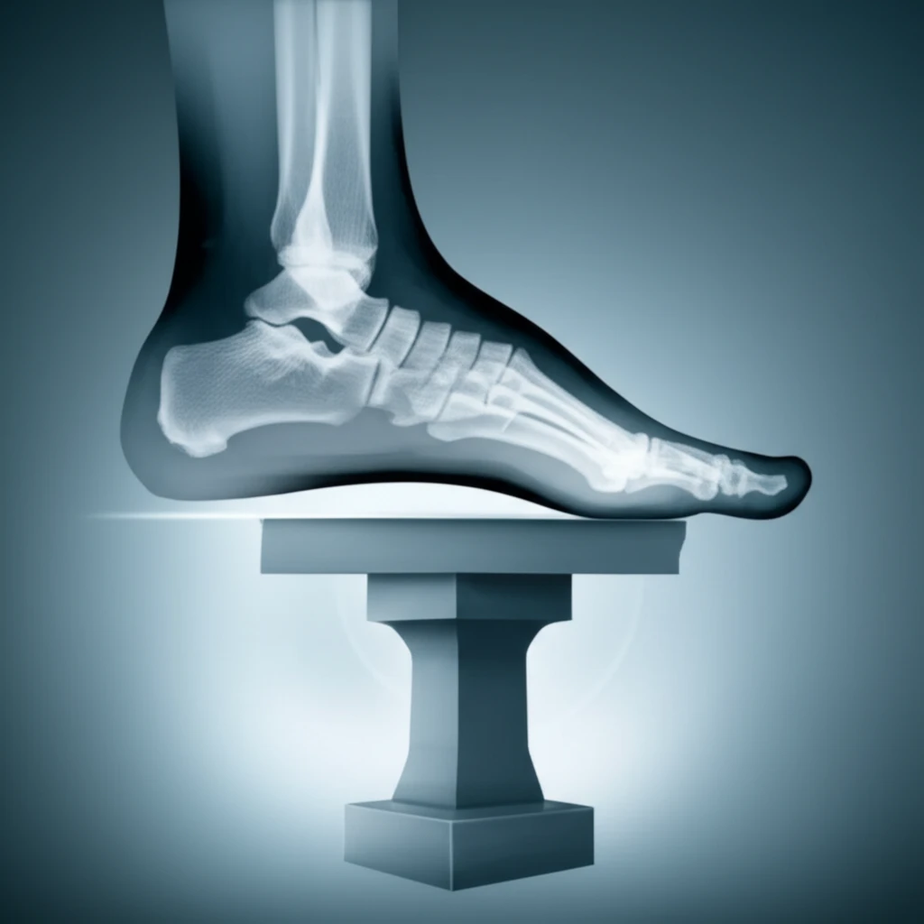 Ankle X-ray transforming into a balanced structure