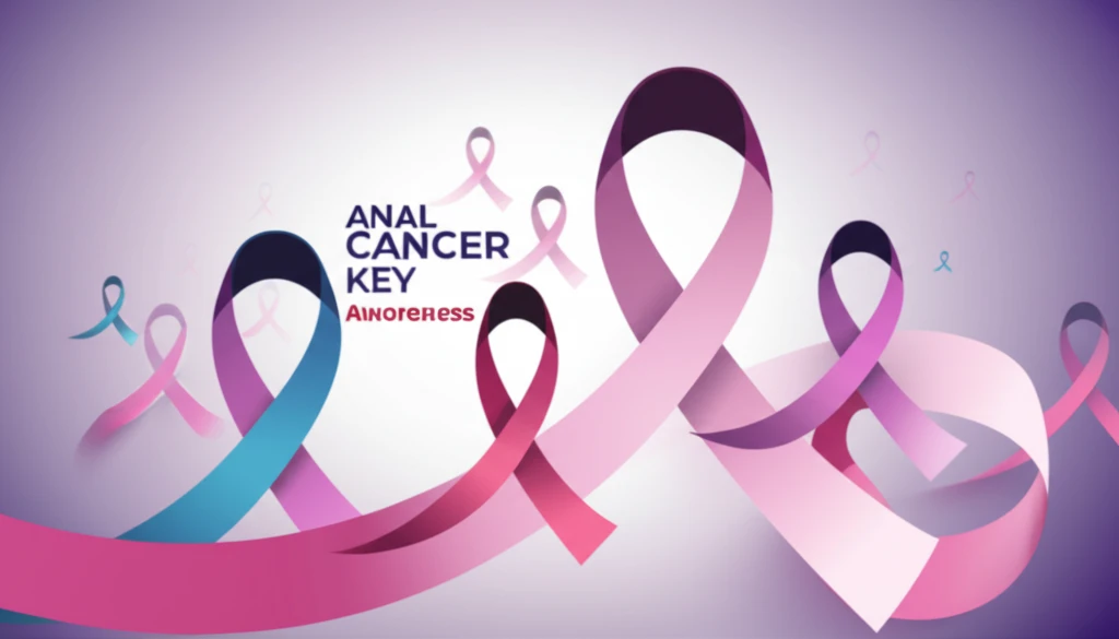 Symbolic digital art representing increasing anal cancer awareness with interconnected ribbons and human forms.