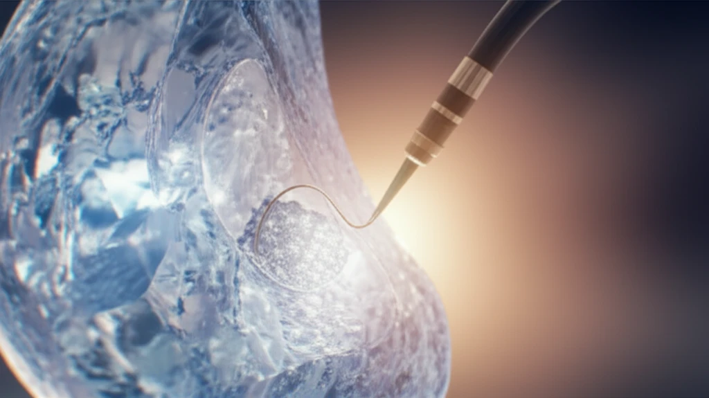 Illustration of sialendoscopy procedure showing removal of salivary stone.