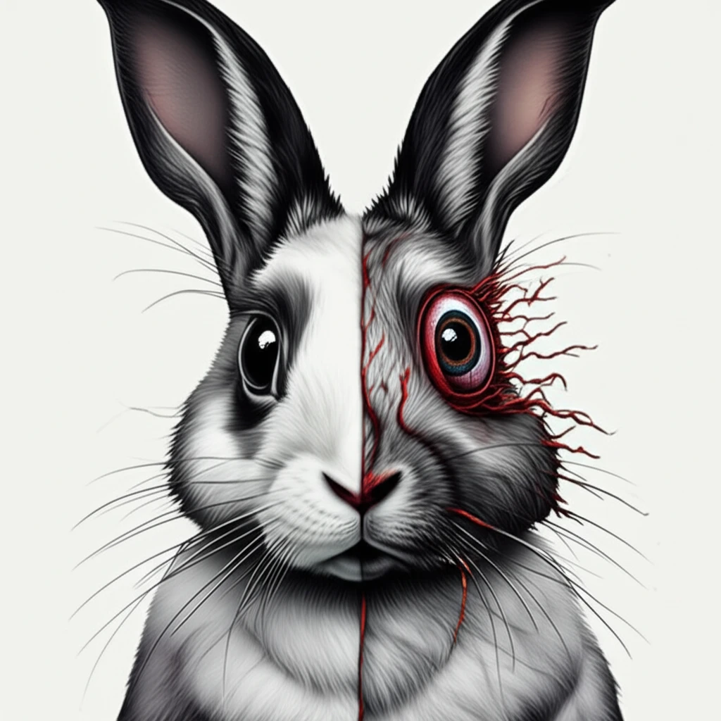 Rabbit eye showing the effects of both alkali burn and limbus girdling on corneal tissue.