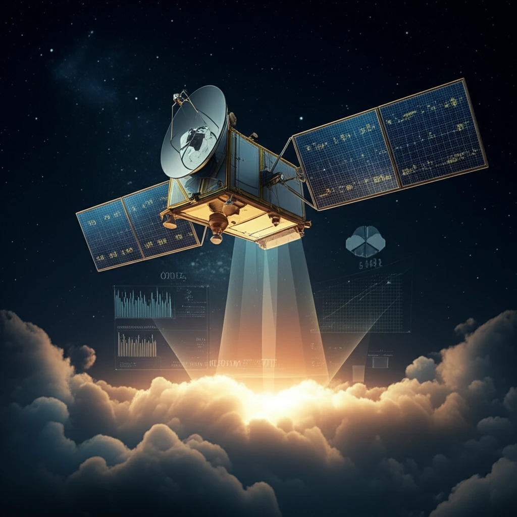 Satellite view of clouds with enhanced cloud detection technology.