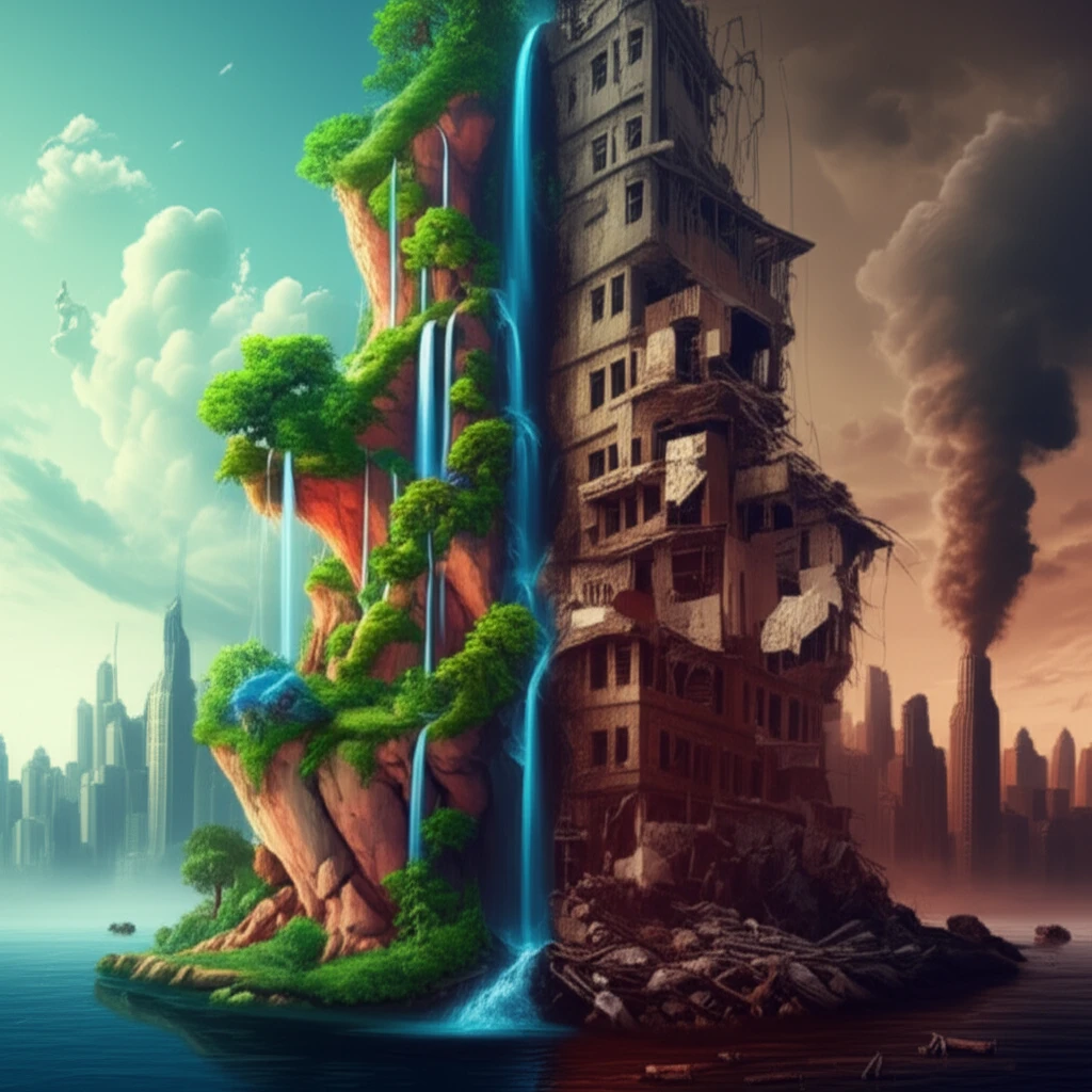 Divided cityscape illustrating health disparities in urban areas.