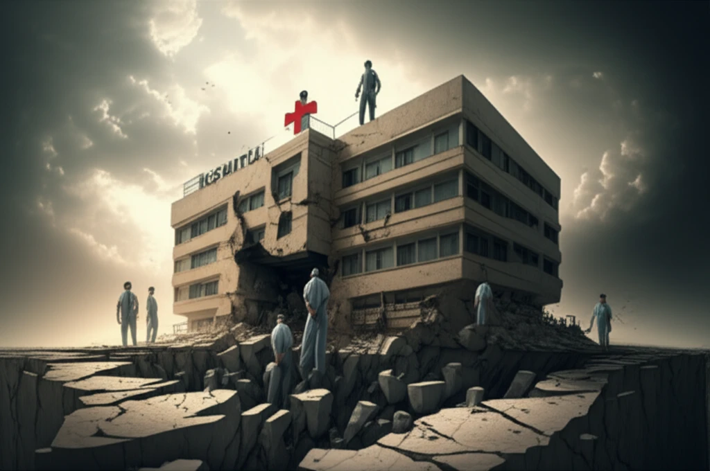 A symbolic image representing the impact of funding cuts on East Jerusalem hospitals.
